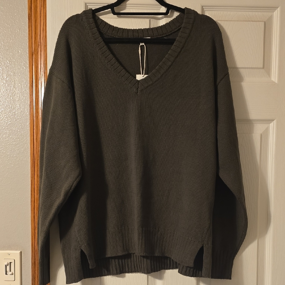 Dark Gray V-Neck Sweater